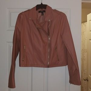 Faux leather biker jacket